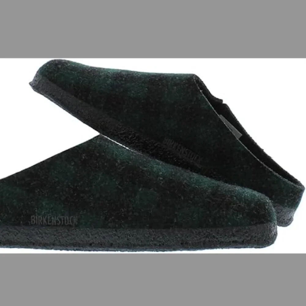 EUC Women's Green & Black Plaid Birkenstock Closed Toed Slide Clogs Size 38 - Picture 2 of 11